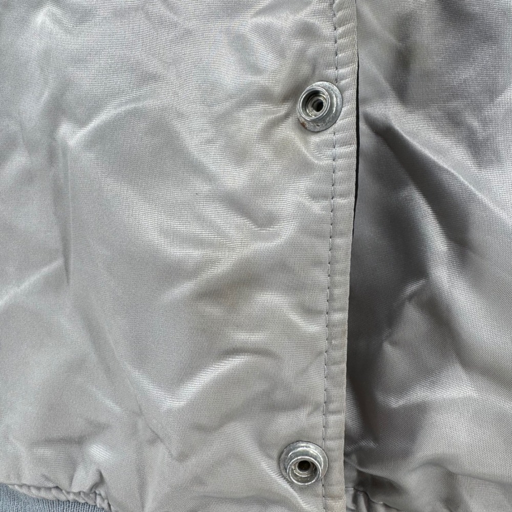 VTG 80's Starter Raiders Satin Jacket Small Reversible Bomber NFL Spellout - Picture 13 of 14